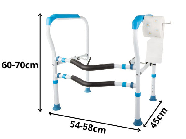 Tualeto rankena reguliuojamas turėklas stabilus senjorams