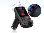 bluetooth siųstuvas 5.0 fm garsiakalbis usb qc tf bass lcd 12-24v