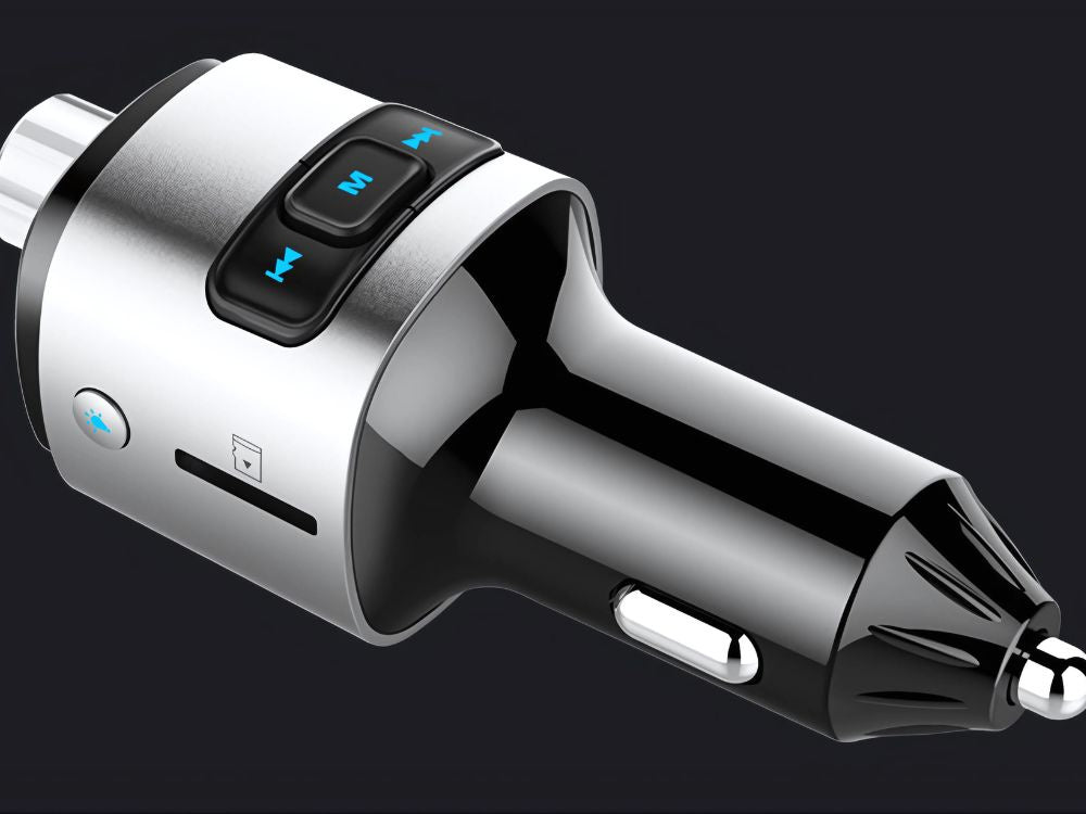 Bluetooth fm transmiteris automobilio įkroviklis fast 2x usb iluminacija