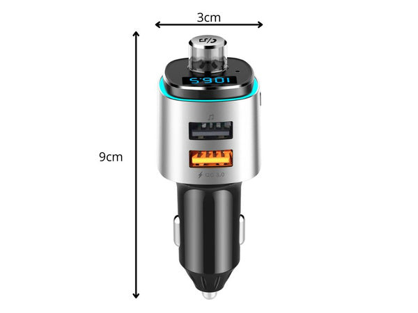 Bluetooth fm transmiteris automobilio įkroviklis fast 2x usb iluminacija