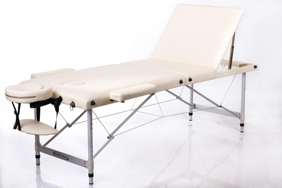 RESTPRO® ALU 3 kreminis nešiojamas masažo stalas