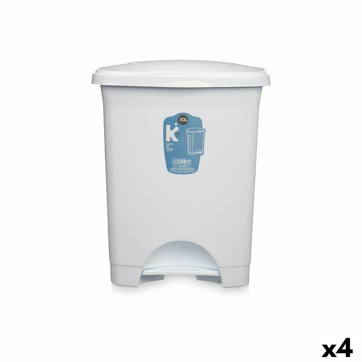 Pedalų dėžė Balta Plastmasinis 30 L (4 vnt.)