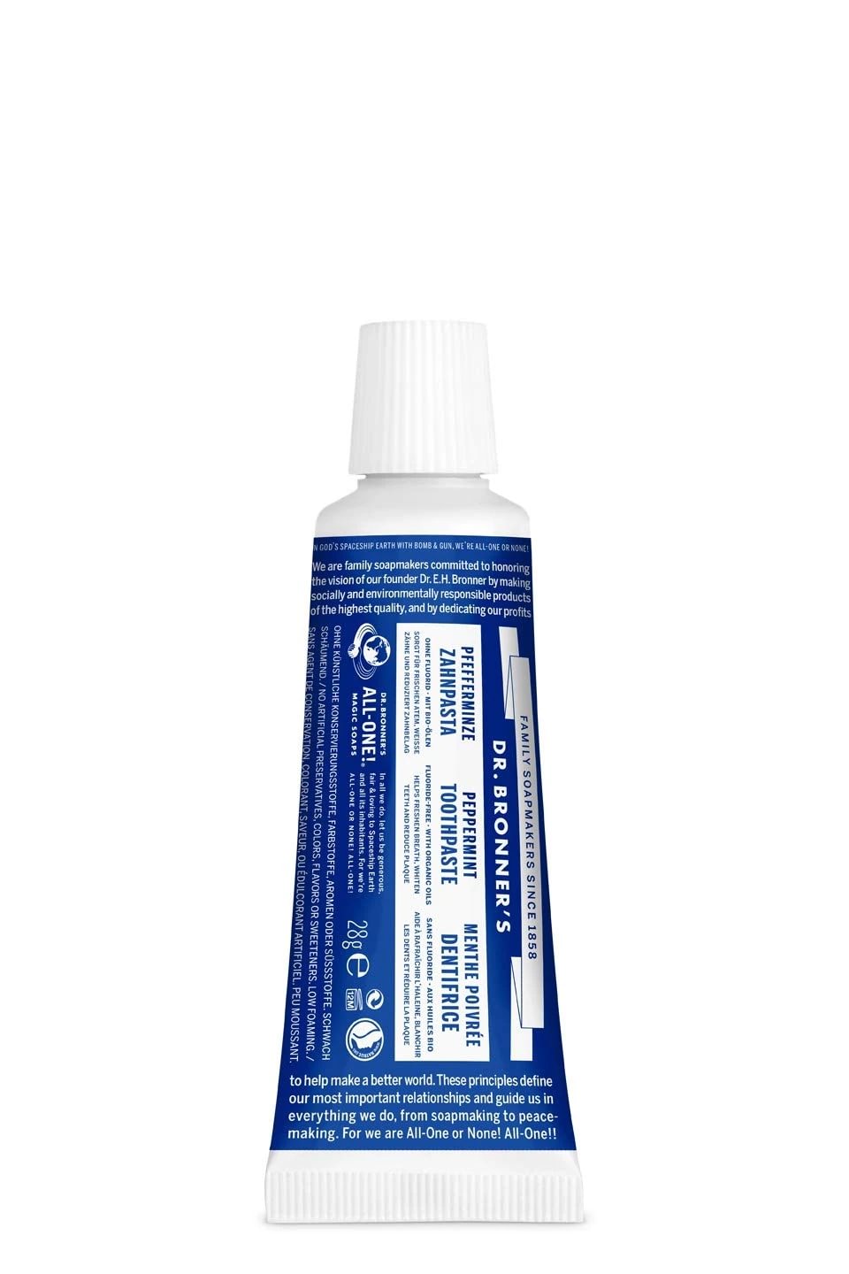 Dr. Bronner's Peppermint Travel Size dantų pasta 28 g