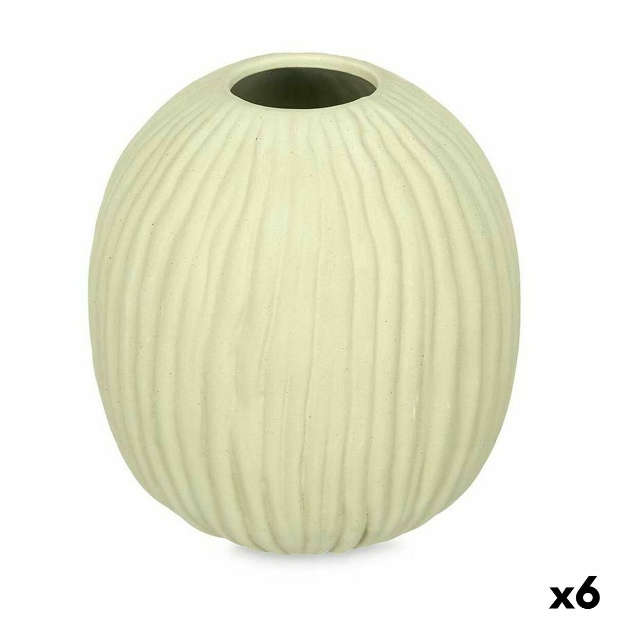 Vaza Žalia Dolomite 15 x 18 x 15 cm (6 vnt.) Sfera Dryžiai