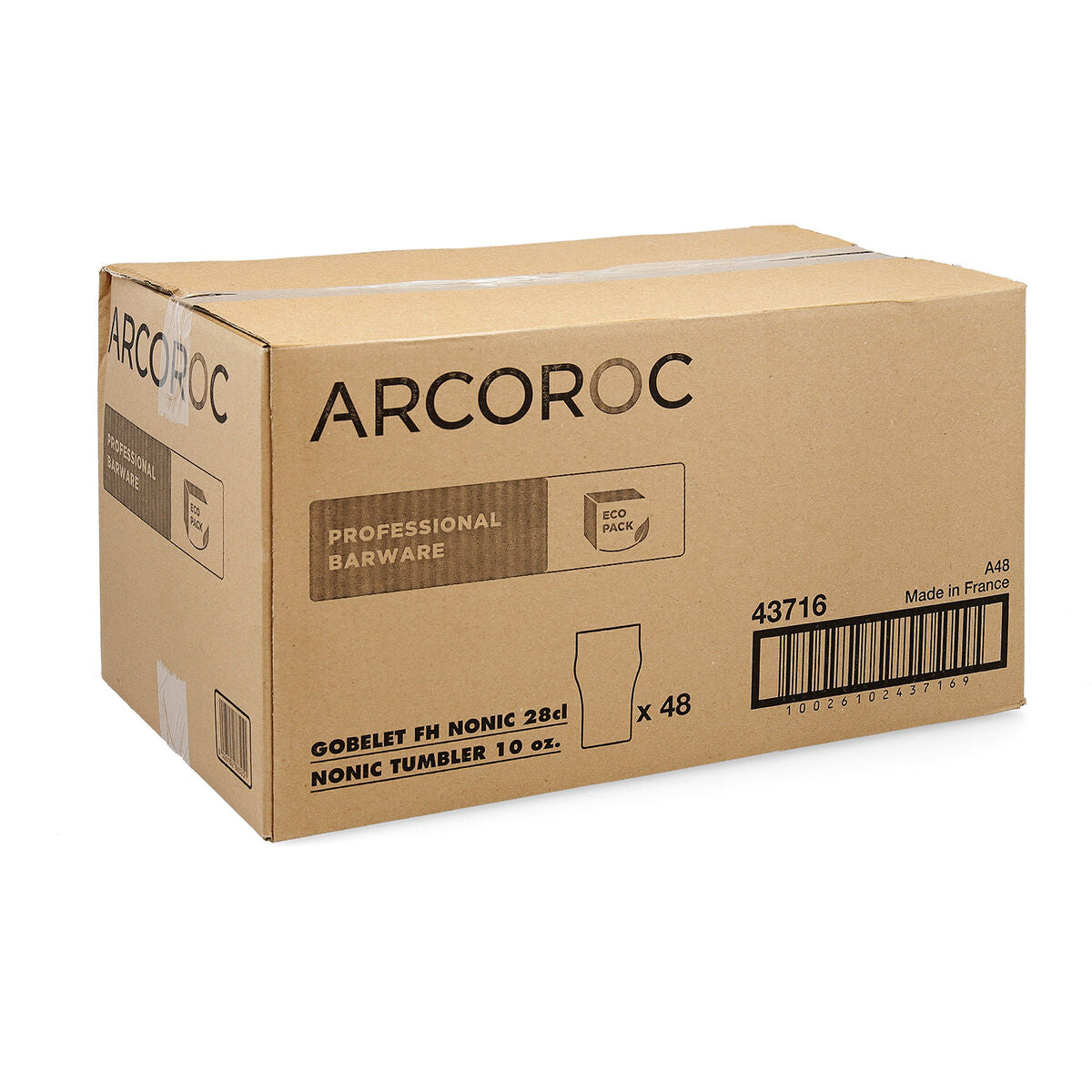 Stiklinių rinkinys Arcoroc Nonic Skaidrus stiklas 280 ml (48 vnt.)