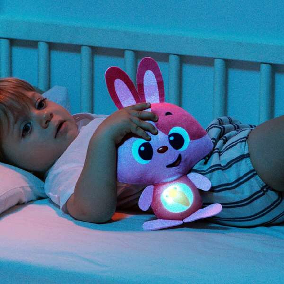 Pliušinis žaislas, leidžiantis garsus Moltó Gusy luz Baby Bunny Rožinė 7,5 cm