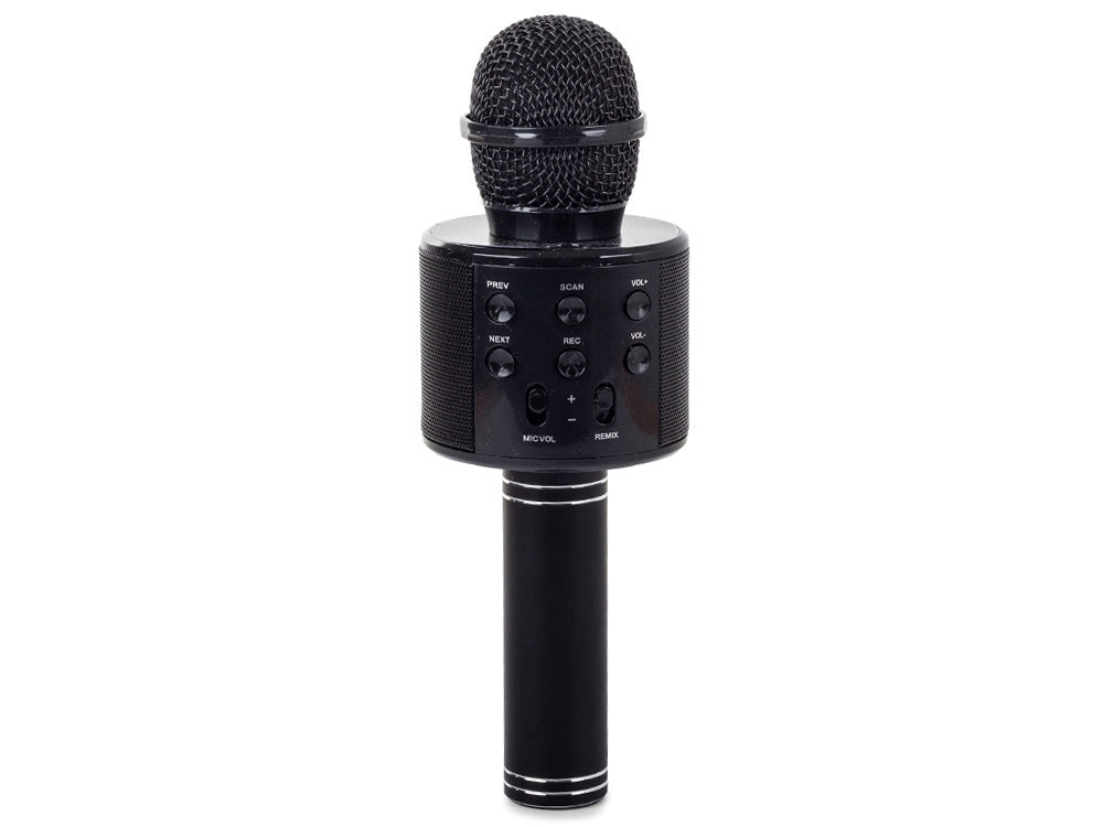 Belaidis mikrofonas bluetooth karaoke garsiakalbis apvalus su dėklu įvairūs režimai, Juoda, Szín, Fekete