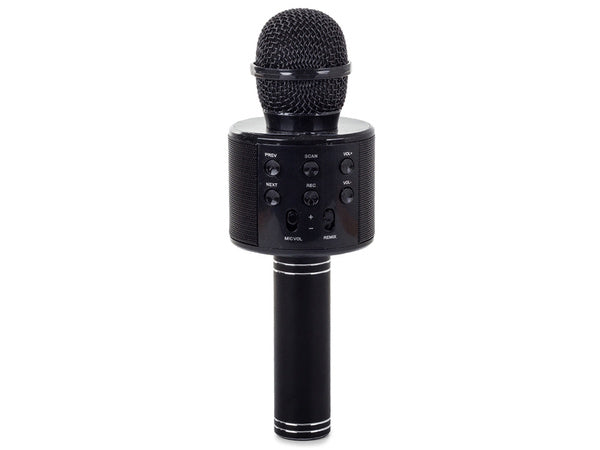 Belaidis mikrofonas bluetooth karaoke garsiakalbis apvalus su dėklu įvairūs režimai, Juoda, Szín, Fekete