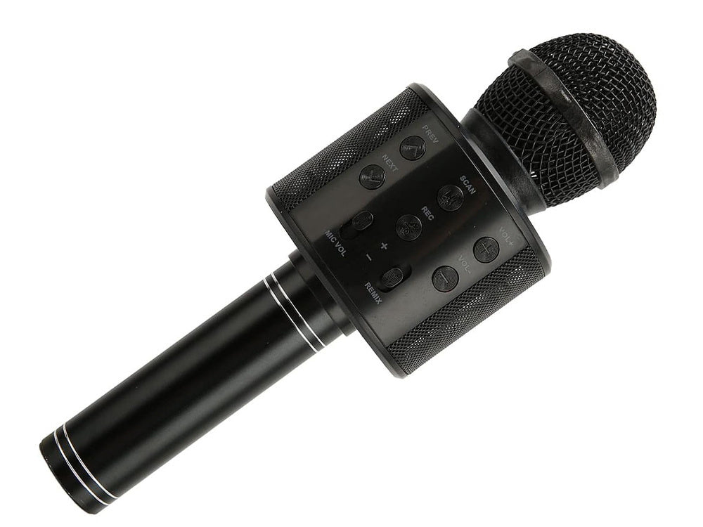 Belaidis mikrofonas bluetooth karaoke garsiakalbis apvalus su dėklu įvairūs režimai, Juoda, Szín, Fekete