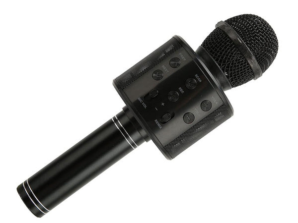 Belaidis mikrofonas bluetooth karaoke garsiakalbis apvalus su dėklu įvairūs režimai, Juoda, Szín, Fekete