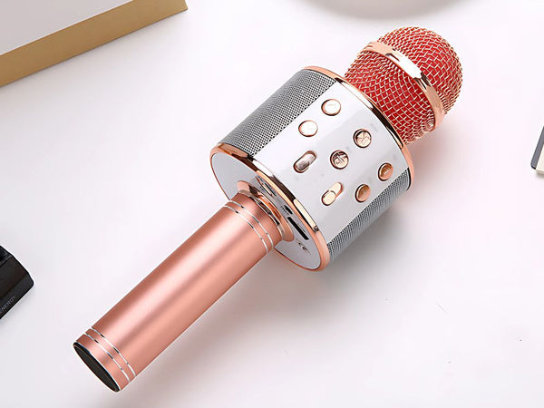Belaidis mikrofonas bluetooth karaoke garsiakalbis apvalus su dėklu įvairūs režimai, Rožinė, Szín, Rózsaszín