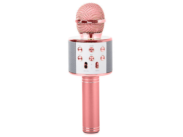 Belaidis mikrofonas bluetooth karaoke garsiakalbis apvalus su dėklu įvairūs režimai, Rožinė, Szín, Rózsaszín