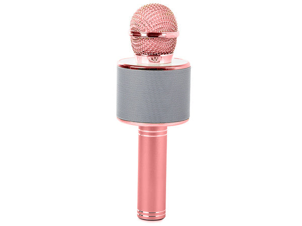 Belaidis mikrofonas bluetooth karaoke garsiakalbis apvalus su dėklu įvairūs režimai, Rožinė, Szín, Rózsaszín