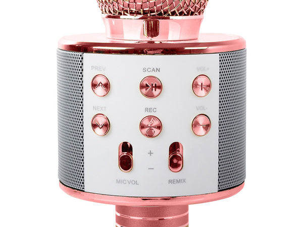 Belaidis mikrofonas bluetooth karaoke garsiakalbis apvalus su dėklu įvairūs režimai, Rožinė, Szín, Rózsaszín