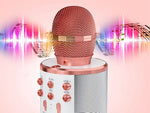Belaidis mikrofonas bluetooth karaoke garsiakalbis apvalus su dėklu įvairūs režimai, Rožinė, Szín, Rózsaszín