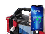 Saulės žibintuvėlis nešiojamas įkraunamas led cob powerbank prožektorius, Raudona, Szín, Piros