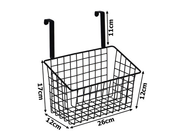 Krepšelis metalinis durelėse kabantis organizatorius virtuvės pakabinama lentyna, Juoda, Szín, Fekete