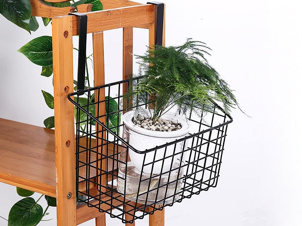 Krepšelis metalinis durelėse kabantis organizatorius virtuvės pakabinama lentyna, Juoda, Szín, Fekete