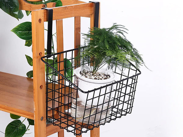 Krepšelis metalinis durelėse kabantis organizatorius virtuvės pakabinama lentyna, Juoda, Szín, Fekete