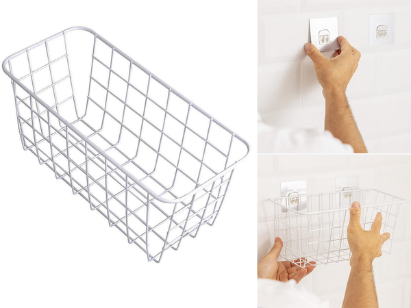 Pakabinamas krepšys metalinis organizatorius pakabinama lentyna balta stipri, Baltas, Szín, Fehér