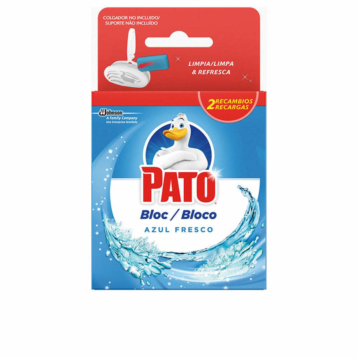 Toilet air freshener Pato Agua Azul 2 x 40 g Dezinfekavimo priemonė Blokuoti