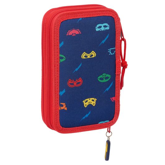 Mokyklinis dėklas PJ Masks Ready Tamsiai mėlyna 12.5 x 19.5 x 4 cm 28 Dalys