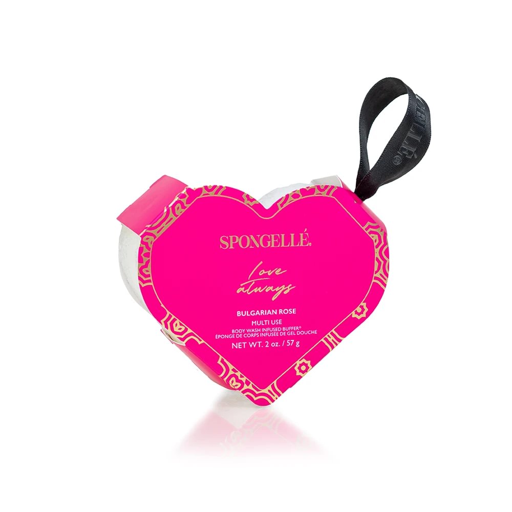 Spongelle Daisy Collection Heart Shaped Body Bulgarian Rose parfumuota kempinė, 1 vnt.