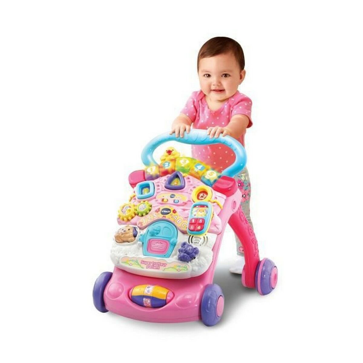 Triratis Vtech Super Trotteur Parlant 2 En 1 Rose Rožinė