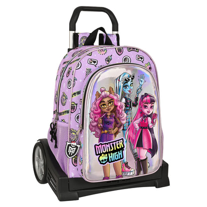 Mokyklinė kuprinė su ratukais Monster High Best boos Alyvinė 33 x 42 x 14 cm