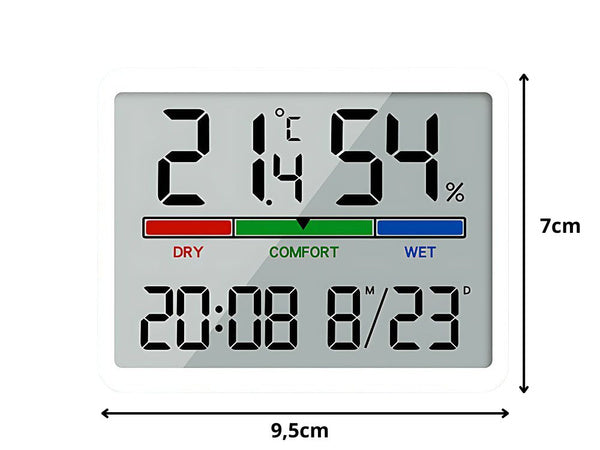 Meteorologinė stotis – termometras, higrometras, LCD laikrodis
