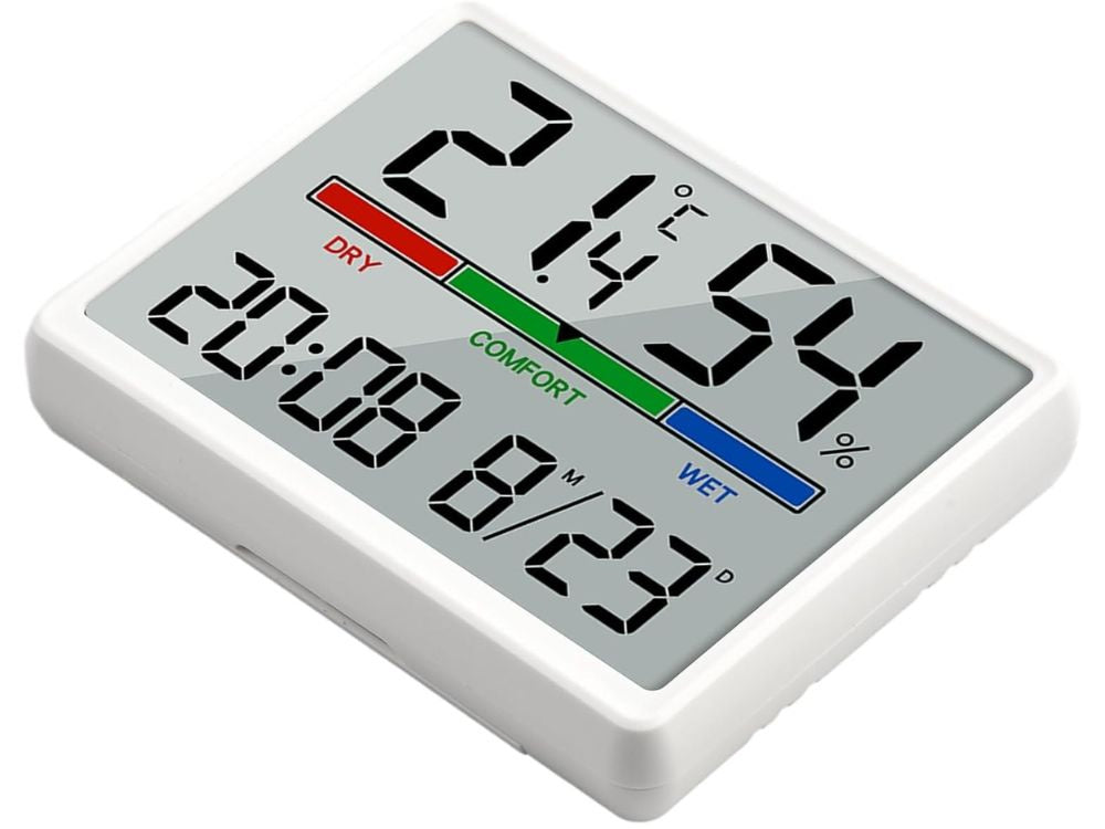 Meteorologinė stotis – termometras, higrometras, LCD laikrodis