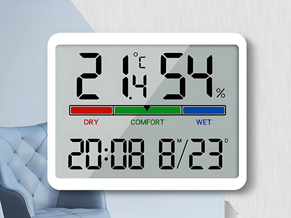 Meteorologinė stotis – termometras, higrometras, LCD laikrodis