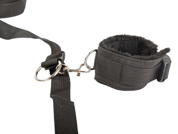 BDSM antrankių ir diržų rinkinys poroms, juodas