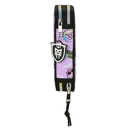 Dvigubo pieštuko dėklas Monster High Best boos Alyvinė 12.5 x 19.5 x 4 cm (28 Dalys)