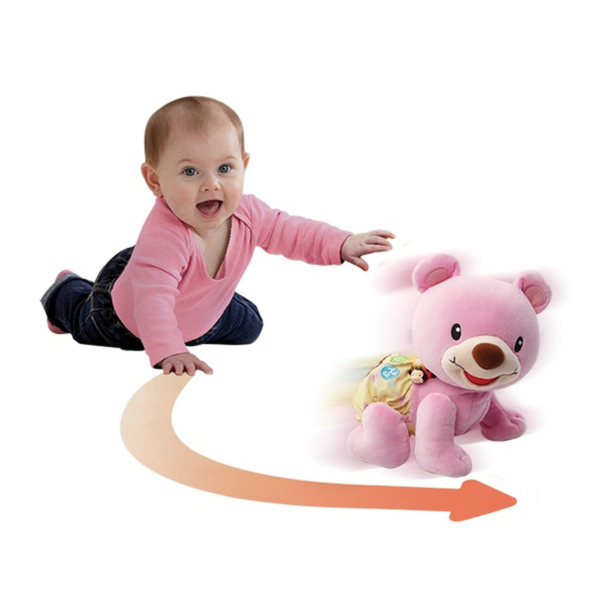 Pūkuotas žaislas Vtech Baby Bear, 1,2,3 Follow Me Muzikinis Rožinė