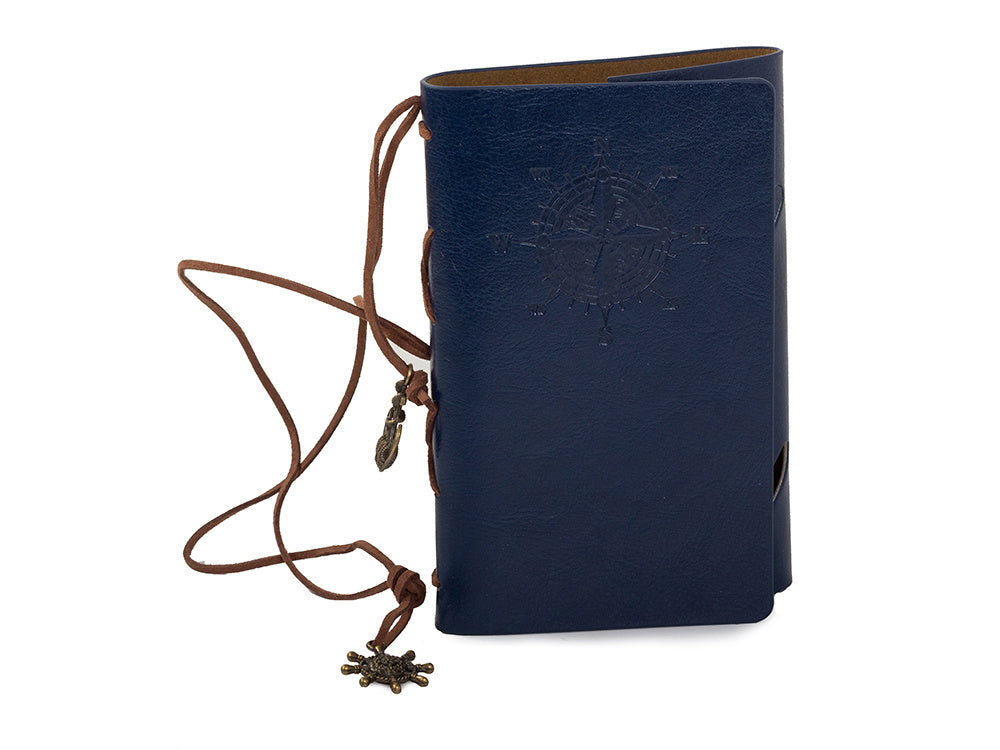 Keliautojo užrašų knygelė dienoraštis retro vintage, Mėlyna, Szín, Kék