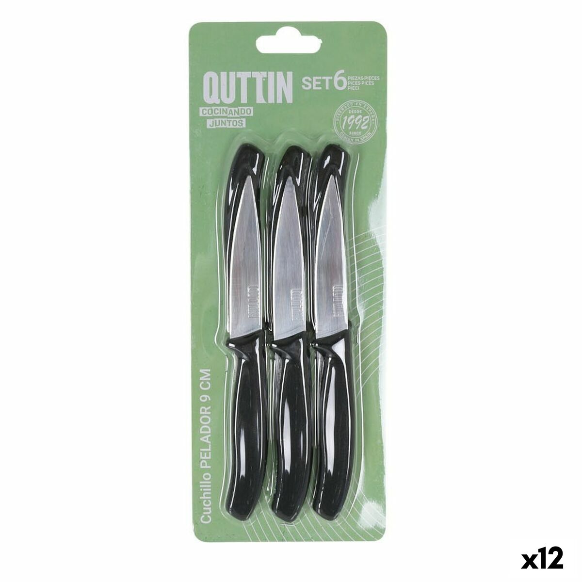 Žievelės peilių rinkinys Quttin Basic 6 Dalys 19,5 x 2 x 1 cm (12 vnt.)