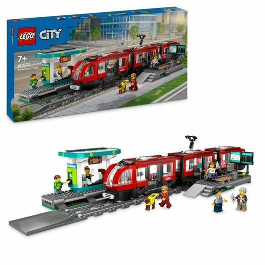 Statybos rinkinys Lego 60423 Downtown Tram and Station Spalvotas