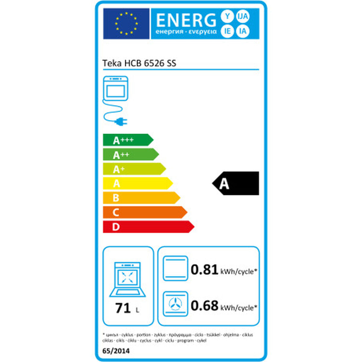 Daugiafunkcinė orkaitė Teka HCB6526 1400 W 71 L