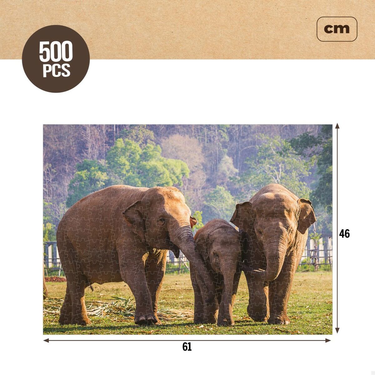 Dėlionė Colorbaby Elephant 500 Dalys 6 vnt. 61 x 46 x 0,1 cm