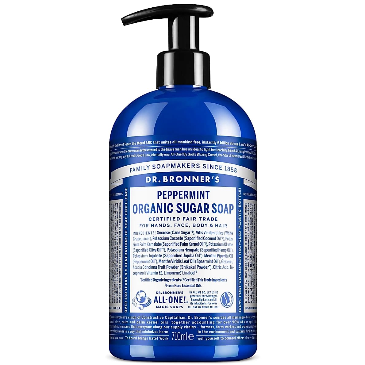 Dr. Bronner's Organic Sugar Peppermint skystas muilas 710 ml