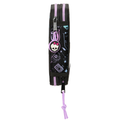 Dvigubo pieštuko dėklas Monster High Juoda 12.5 x 19.5 x 4 cm 28 Dalys