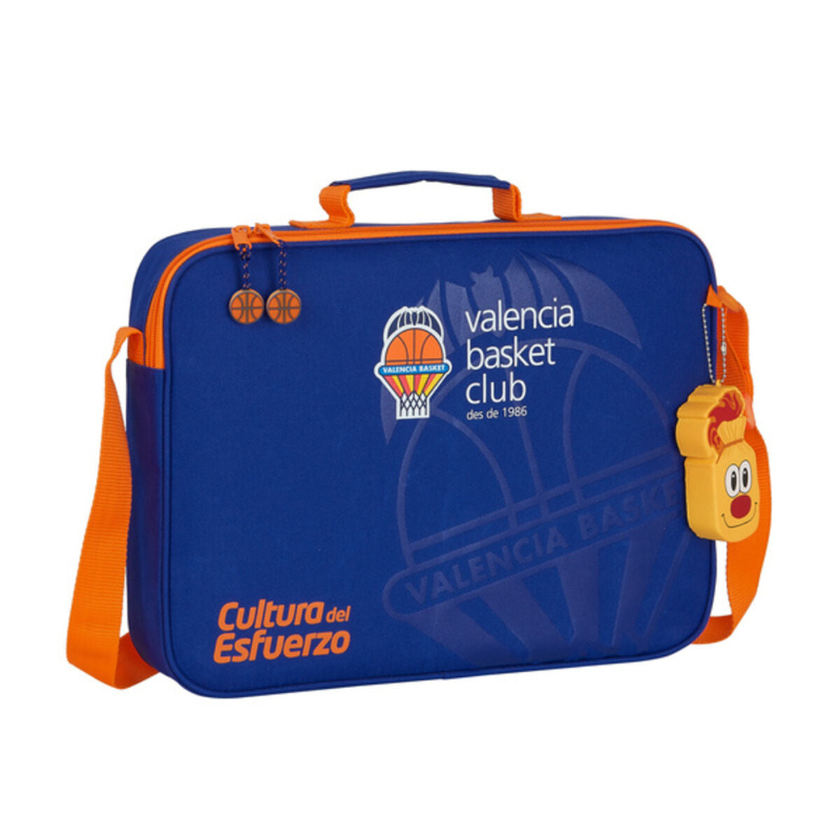 Mokyklinė kuprinė Valencia Basket Mėlyna Oranžinė (38 x 28 x 6 cm)