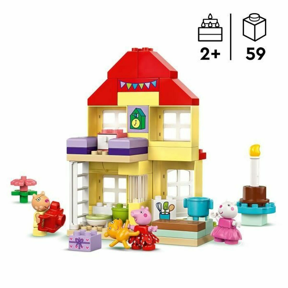 Statybos rinkinys Lego 10433 Peppa Pig's Birthday Party Spalvotas 59 Dalys