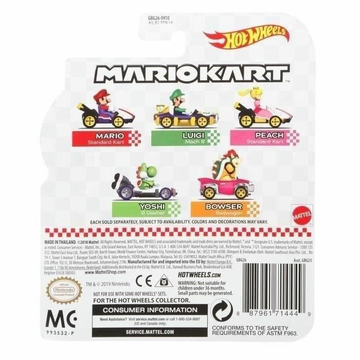 Žaislinė mašinėlė Hot Wheels Mario Kart 1:64