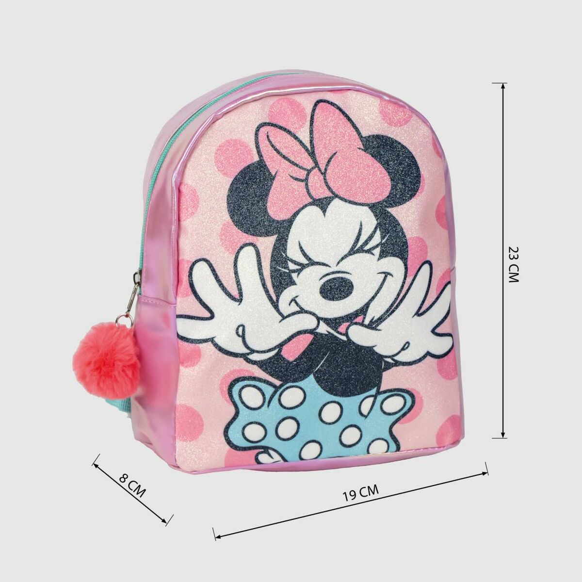 Laisvalaikio kuprinė Minnie Mouse Rožinė 19 x 23 x 8 cm