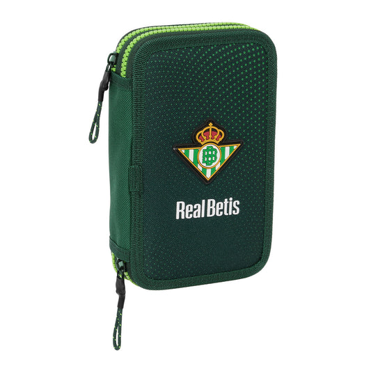 Dvigubo pieštuko dėklas Real Betis Balompié Žalia 12.5 x 19.5 x 4 cm 28 Dalys