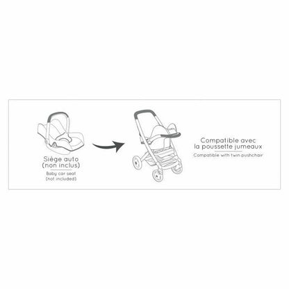 Lėlių vežimėlis Smoby Maxi-Cosi Twin 64 cm