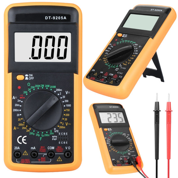 Skaitmeninis multimetras srovės matuoklis dt9205a lcd cyfra