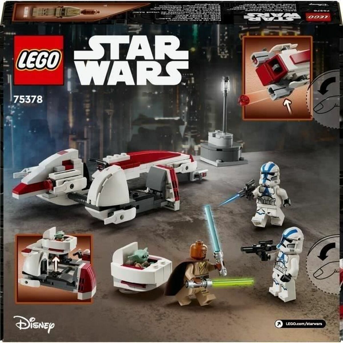 Statybos rinkinys Lego The Mandalorian BARC Speeder Escape Spalvotas